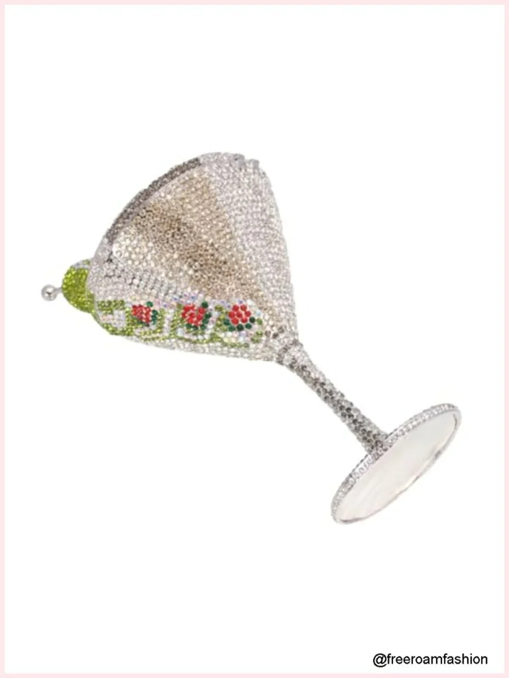 Rhinestone Evening Bag Clutch with Removable Chain Handmade Crystal Prom Purse